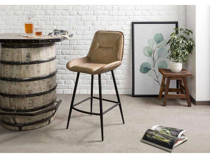 Barstuhl Echtleder 52x57x108 beige IRON LABEL #614 Barstuhl Echtleder 52x57x108 beige IRON LABEL #614 von MASSIVMOEBEL24