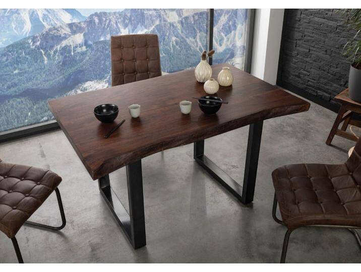 Baumtisch Akazie 140x90x77 braun lackiert / U-Beine anthrazit glänzend FREEFORM 5 Baumtisch Akazie 140x90x77 braun lackiert / U-Beine anthrazit glänzend FREEFORM 5 von MASSIVMOEBEL24