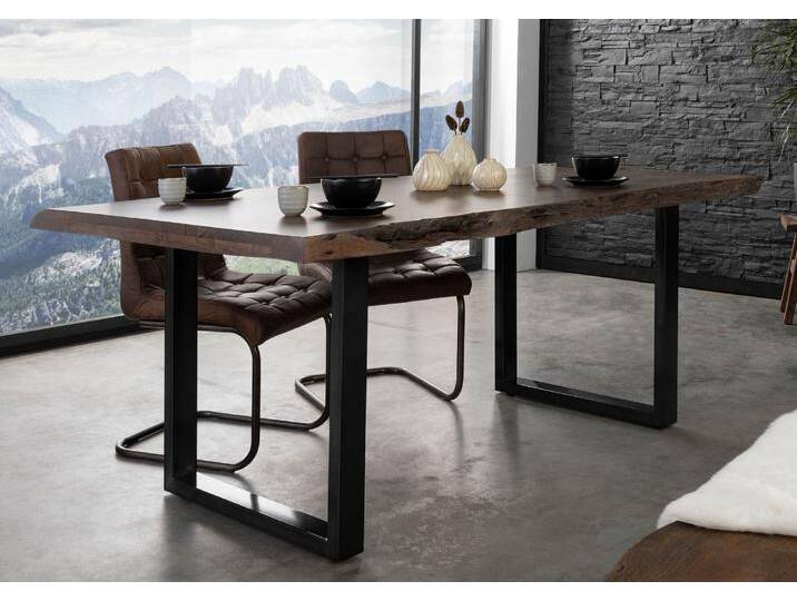 Baumtisch Akazie 220x100x77 grau lackiert / U-Beine anthrazit glänzend FREEFORM 5 Baumtisch Akazie 220x100x77 grau lackiert / U-Beine anthrazit glänzend FREEFORM 5 von MASSIVMOEBEL24