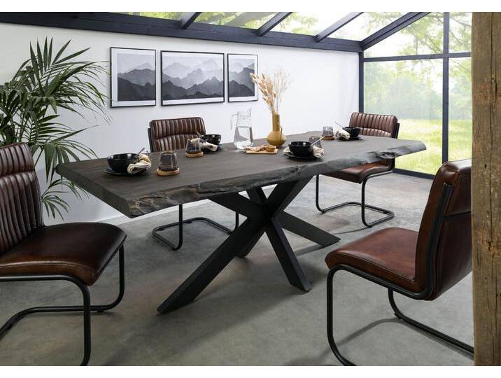 Baumtisch Mango 180x90x77 grau lackiert / Kreuzgestell anthrazit matt FREEFORM 5 Baumtisch Mango 180x90x77 grau lackiert / Kreuzgestell anthrazit matt FREEFORM 5 von MASSIVMOEBEL24