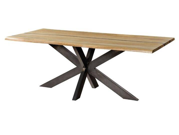 Baumtisch Mango 240x100x74 natur lackiert / Epoxid schwarz, Kreuzgestell anthrazit glänzend EPOXY Baumtisch Mango 240x100x74 natur lackiert / Epoxid schwarz, Kreuzgestell anthrazit glänzend EPOXY von MASSIVMOEBEL24