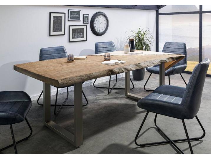 Baumtisch Mango 240x100x77 beige lackiert / U-Beine silber matt FREEFORM 5 Baumtisch Mango 240x100x77 beige lackiert / U-Beine silber matt FREEFORM 5 von MASSIVMOEBEL24