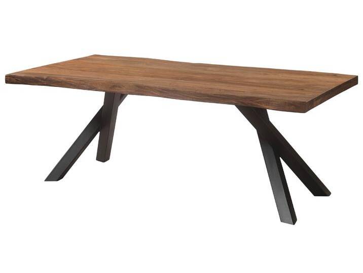 Baumtisch Sheesham 180x90x76 grau gebeizt / A-Gestell anthrazit matt FREEFORM 5 von MASSIVMOEBEL24