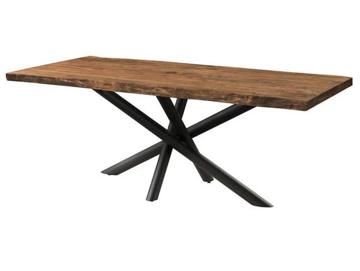 Baumtisch Sheesham 220x100x76 natur gebeizt / Mikado-Beine anthrazit matt FREEFORM 5 von MASSIVMOEBEL24