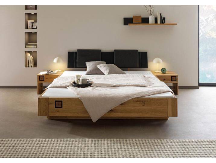 Bett inkl. Nachttische und Kopfteilkissen anthrazit Wildeiche 160x200 natur geölt/lackiert KITZBÜHEL #169 Bett inkl. Nachttische und Kopfteilkissen anthrazit Wildeiche 160x200 natur geölt/lackiert KITZBÜHEL #169 von MASSIVMOEBEL24