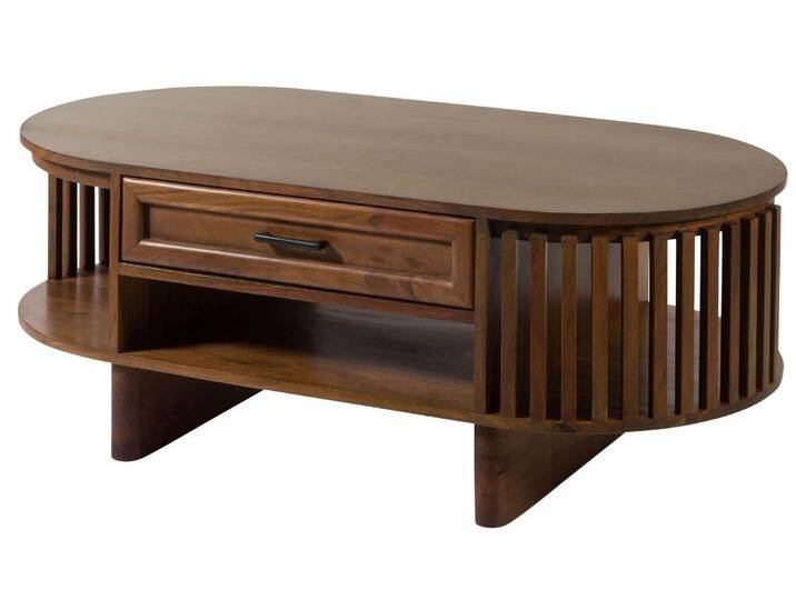 Couchtisch Akazie 120x60x45 natur lackiert MADRID #95 von MASSIVMOEBEL24