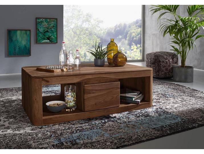 Couchtisch Sheesham 118x65x40 smoked cherry gebeizt TORONTO #152 von MASSIVMOEBEL24