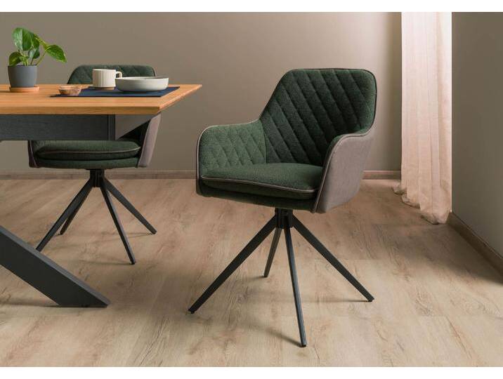 Drehstuhl 55x60x86 dunkelgrau / grün HUGO #02 - 2er Set von MASSIVMOEBEL24