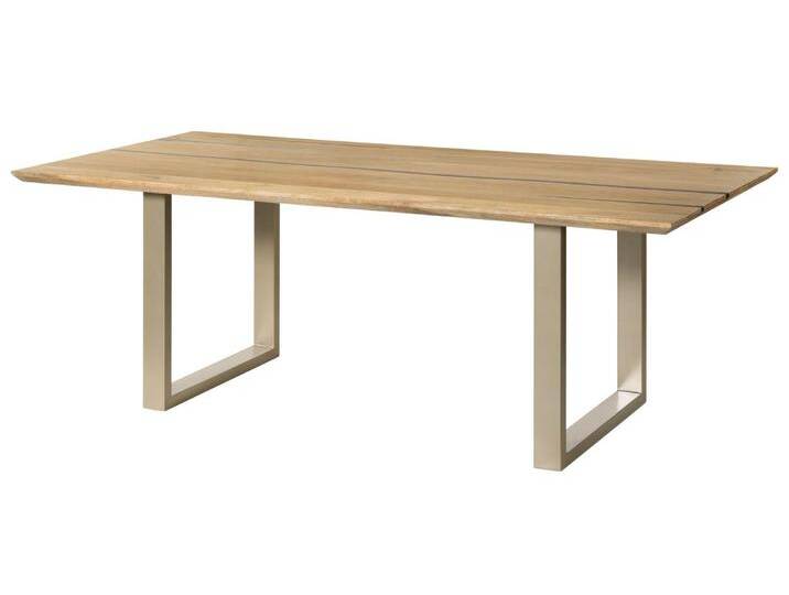 Esstisch Mango 160x90x76 natur lackiert / Epoxid schwarz, U-Beine silber matt EPOXY von MASSIVMOEBEL24