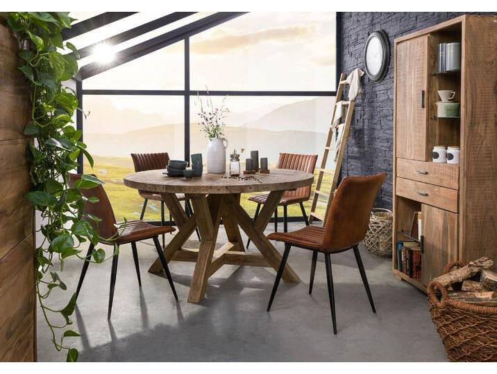 Esstisch rund Teak 120x120x78 natur unbehandelt BASSANO #180 Esstisch rund Teak 120x120x78 natur unbehandelt BASSANO #180 von MASSIVMOEBEL24