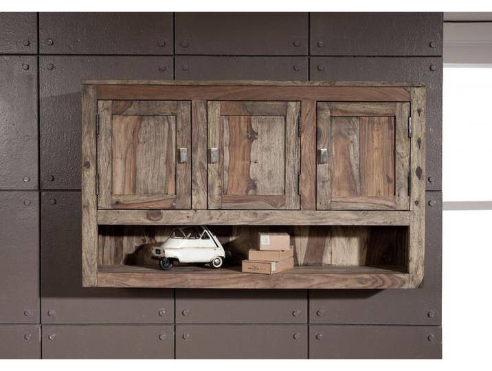 Hängeschrank Sheesham 115x25x70  grau geölt NATURE GREY #0101 von MASSIVMOEBEL24