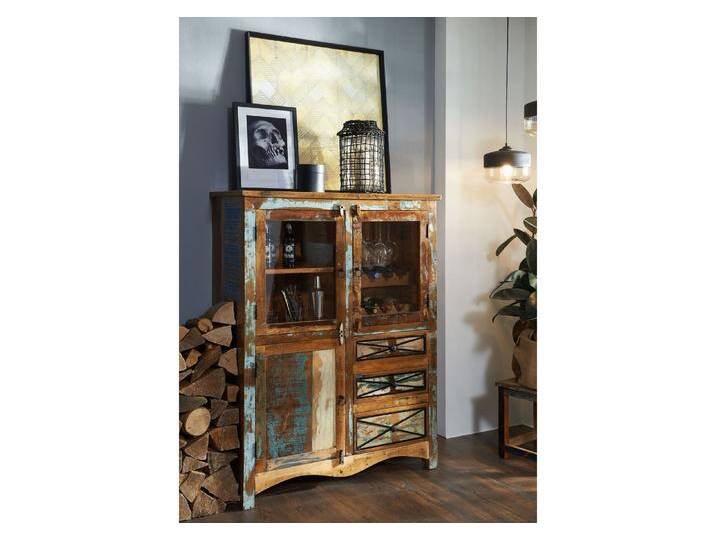 Highboard Altholz 106x45x136 mehrfarbig lackiert NATURE OF SPIRIT #113 von MASSIVMOEBEL24