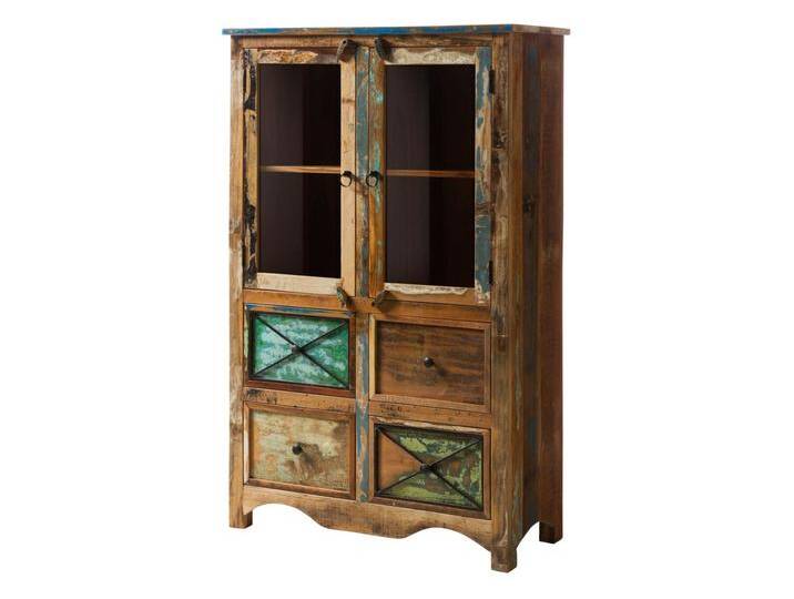 Highboard Altholz 95x40x150 mehrfarbig lackiert NATURE OF SPIRIT #140 von MASSIVMOEBEL24