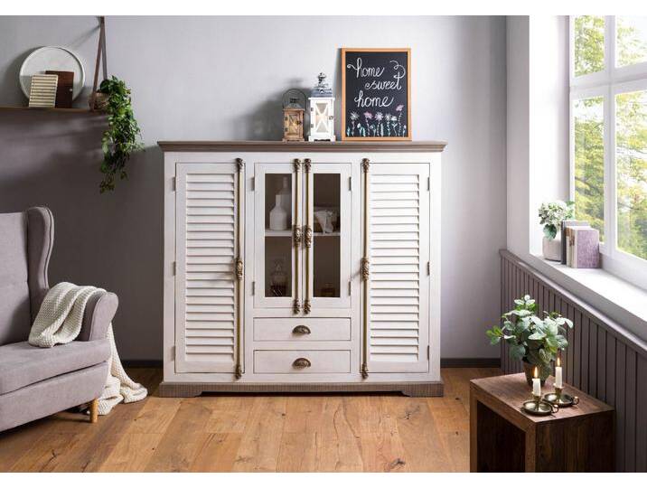 Highboard Mango 160x45x142 weiß lackiert TOULOUSE #115 Highboard Mango 160x45x142 weiß lackiert TOULOUSE #115 von MASSIVMOEBEL24