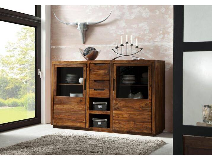 Highboard Sheesham 198x45x125 walnuss lackiert DUKE #113 Highboard Sheesham 198x45x125 walnuss lackiert DUKE #113 von MASSIVMOEBEL24