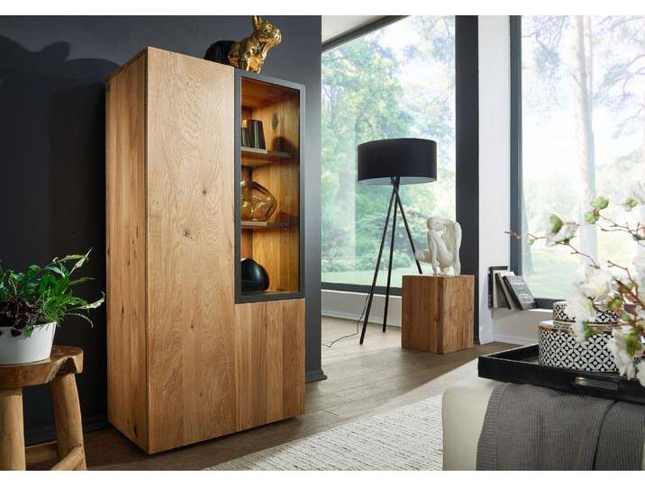 Highboard Wild-/Zerreiche 66x43x138 natur geölt FRANKFURT #115 von MASSIVMOEBEL24