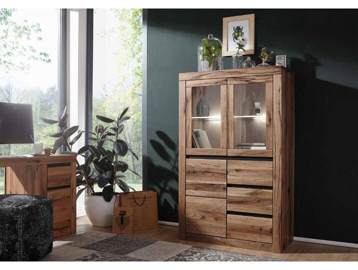 Highboard Wild-/Zerreiche 95x42x150 Tabacco brown geölt MONTREUX #323 von MASSIVMOEBEL24