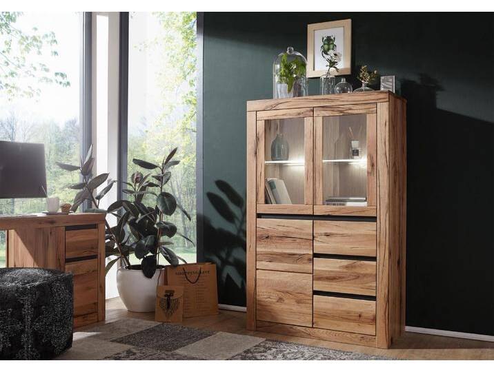 Highboard Wild-/Zerreiche 95x42x150 natur geölt MONTREUX #123 von MASSIVMOEBEL24