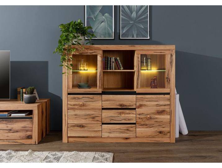 Highboard Wildeiche / Zerreiche 155x43x140 natur geölt MONTREUX #156 Highboard Wildeiche / Zerreiche 155x43x140 natur geölt MONTREUX #156 von MASSIVMOEBEL24
