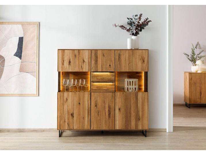 Highboard Wildeiche 148x43x144 natur geölt WIEN #226 Highboard Wildeiche 148x43x144 natur geölt WIEN #226 von MASSIVMOEBEL24