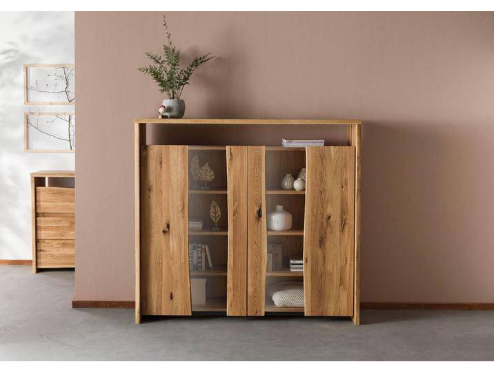 Highboard Wildeiche 160x45x147 natur geölt PURE OAK #112 von MASSIVMOEBEL24