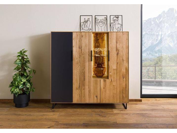 Highboard Wildeiche mit Glastür 142x43x145 natur geölt LINDAU #117 Highboard Wildeiche mit Glastür 142x43x145 natur geölt LINDAU #117 von MASSIVMOEBEL24