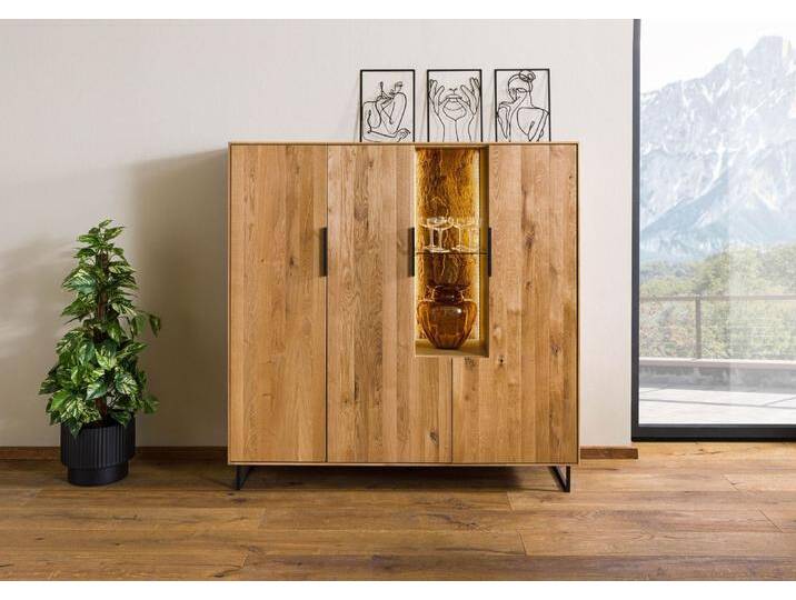 Highboard Wildeiche mit Holztür 142x43x145 natur geölt LINDAU #17 Highboard Wildeiche mit Holztür 142x43x145 natur geölt LINDAU #17 von MASSIVMOEBEL24