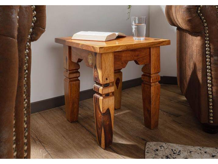 Hocker Akazie 42x42x45 honig lackiert OXFORD #0601 von MASSIVMOEBEL24