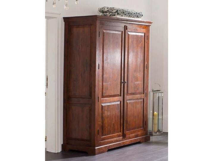 Kleiderschrank Akazie 140x65x200 nougat lackiert OXFORD #437 von MASSIVMOEBEL24