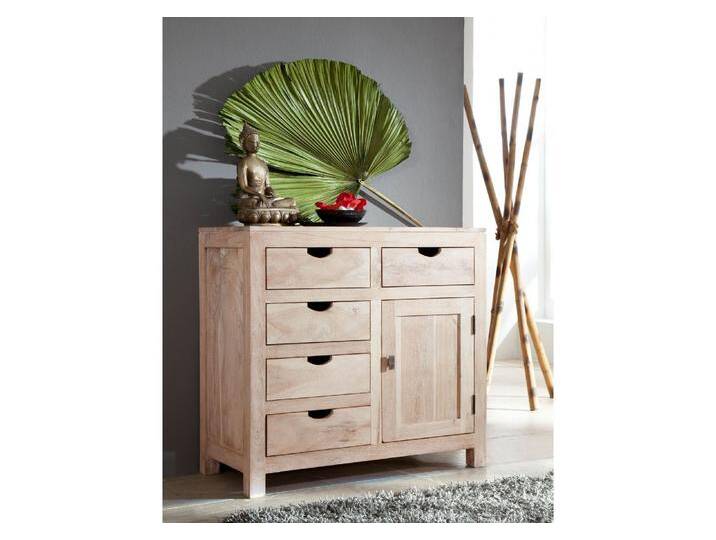 Kommode Akazie 90x42x85 white stone getüncht  NATURE WHITE #88 von MASSIVMOEBEL24