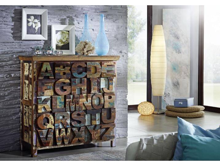 Kommode Altholz 90x40x100 mehrfarbig lackiert NATURE OF SPIRIT #70 Kommode Altholz 90x40x100 mehrfarbig lackiert NATURE OF SPIRIT #70 von MASSIVMOEBEL24