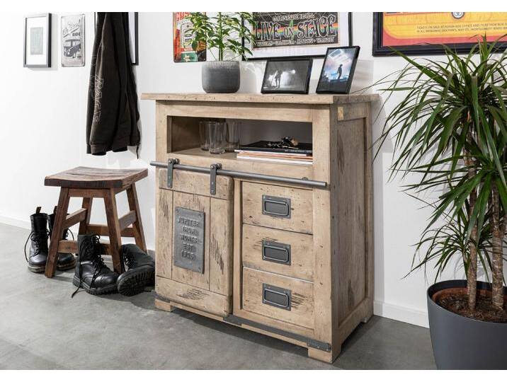 Kommode Mango 80x45x85 whitewash lackiert RAILWAY #310 von MASSIVMOEBEL24