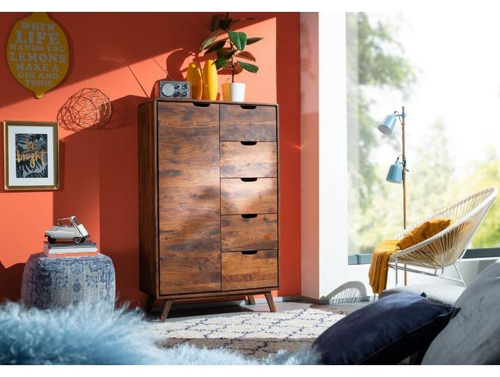 Kommode Sheesham 90x40x145 walnuss lackiert MALMÖ 2 #109 Kommode Sheesham 90x40x145 walnuss lackiert MALMÖ 2 #109 von MASSIVMOEBEL24