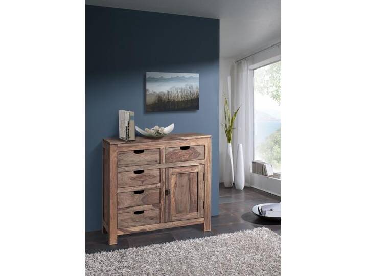 Kommode Sheesham 90x42x85  grau geölt NATURE GREY #88 von MASSIVMOEBEL24