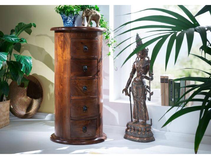 Kommode rund Akazie 45x45x88 nougat lackiert OXFORD #338 Kommode rund Akazie 45x45x88 nougat lackiert OXFORD #338 von MASSIVMOEBEL24