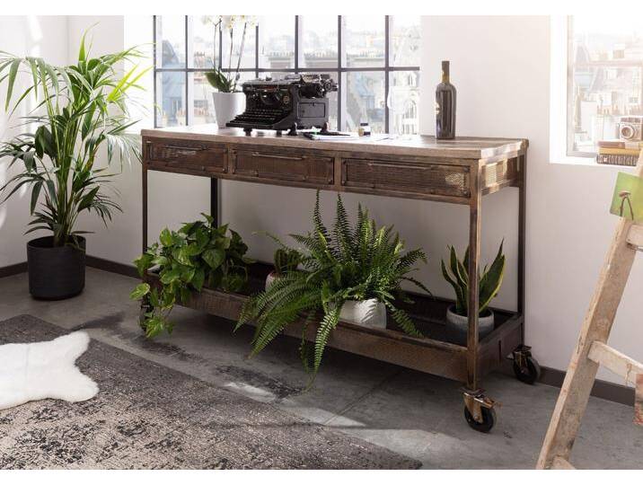 Konsolentisch Mango 150x45x90 braun lackiert HEAVY INDUSTRY #221 Konsolentisch Mango 150x45x90 braun lackiert HEAVY INDUSTRY #221 von MASSIVMOEBEL24