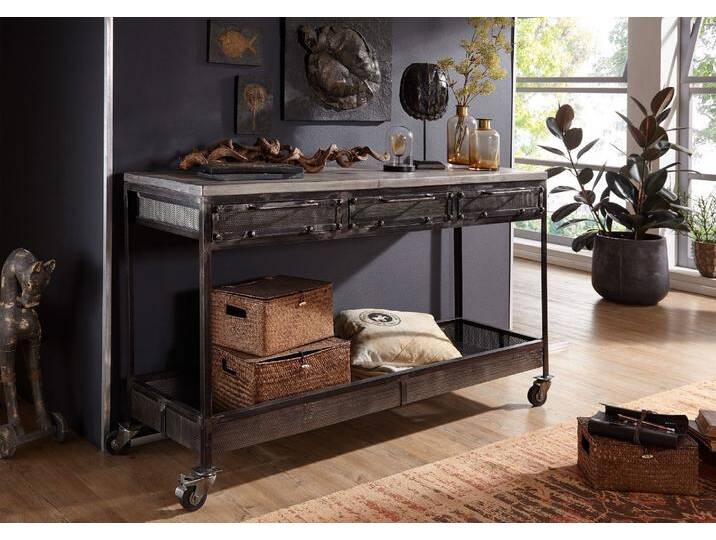 Konsolentisch Mango 150x45x90 grau lackiert HEAVY INDUSTRY #121 Konsolentisch Mango 150x45x90 grau lackiert HEAVY INDUSTRY #121 von MASSIVMOEBEL24