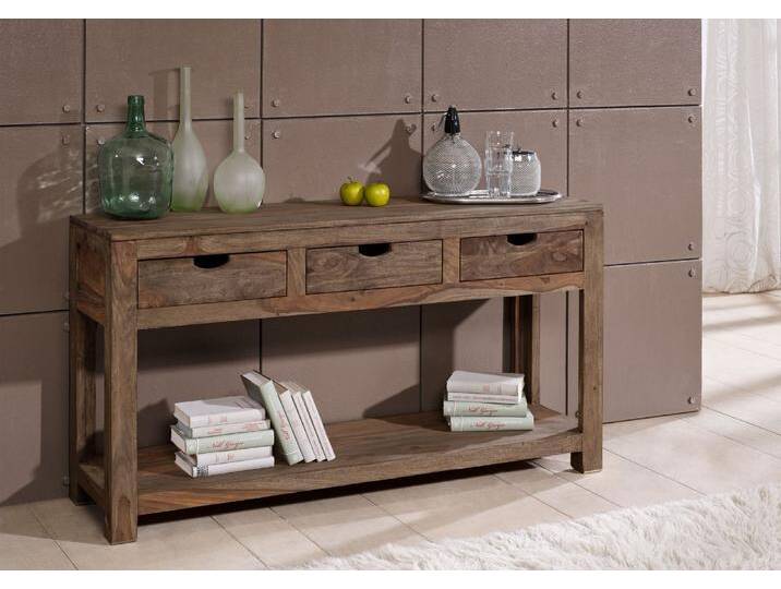 Konsolentisch Sheesham 140x40x78 grau geölt NATURE GREY #90 Konsolentisch Sheesham 140x40x78 grau geölt NATURE GREY #90 von MASSIVMOEBEL24