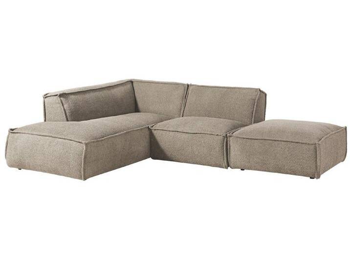 LIVORA Massivmoebel24 Ecksofa, inkl. Hocker 195x220x79 Polyester taupe RAVENNA, braun, taupe LIVORA Massivmoebel24 Ecksofa, inkl. Hocker 195x220x79 Polyester taupe RAVENNA, braun, taupe von MASSIVMOEBEL24