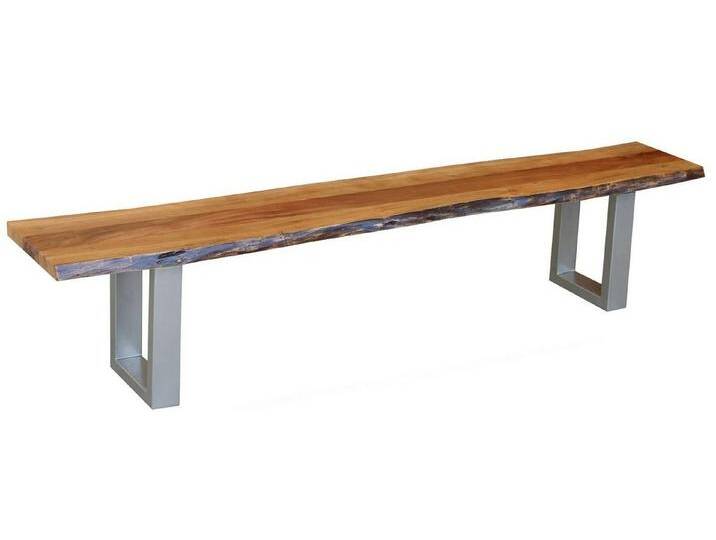 Massivmoebel24 Bank (Baumbank Akazie 180x38x45 walnuss lackiert FREEFORM2 #06), braun von MASSIVMOEBEL24