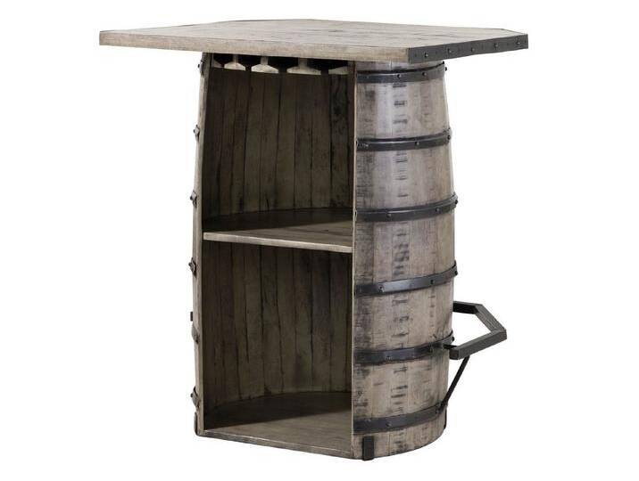 Massivmoebel24 Bartisch HEAVYINDUSTRY (Bartisch Mango 90x75x103 grau lackiert HEAVY INDUSTRY#158), Bartisch Mango 90x75x103 grau lackiert HEAVY INDUSTRY#158 von MASSIVMOEBEL24