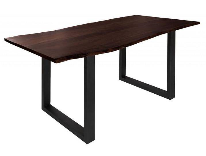 Massivmoebel24 Baumkantentisch FREEFORM (Baumtisch Akazie 140x90x76 braun Beine anthrazit matt FREEFORM 3), braun von MASSIVMOEBEL24