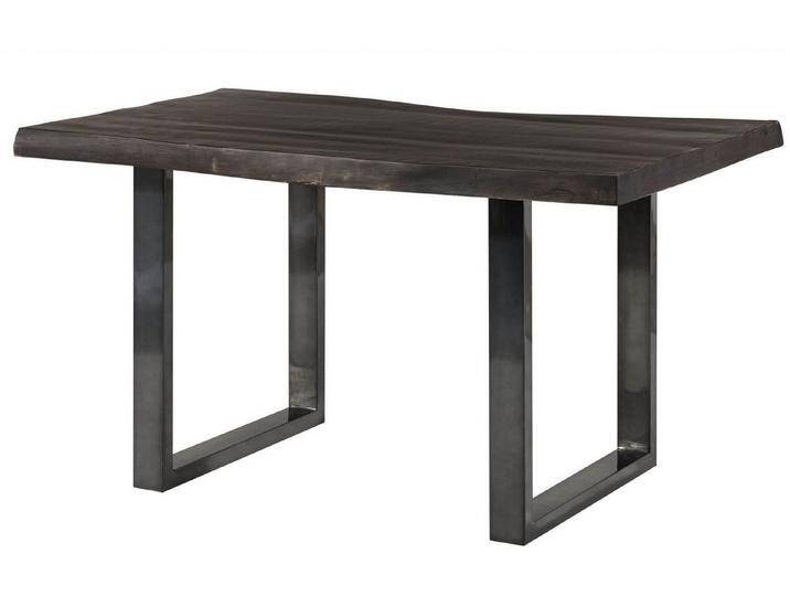 Massivmoebel24 Baumkantentisch FREEFORM (Baumtisch Mango 140x90x77 grau / U-Beine anthrazit FREEFORM 5), grau, U-Beine anthrazit glänzend von MASSIVMOEBEL24