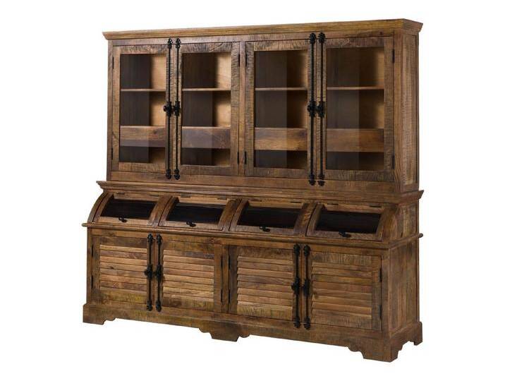 Massivmoebel24 Buffet #154 (Buffet Mango 210x55x190 dunkelbraun geölt RODEZ #154), braun von MASSIVMOEBEL24