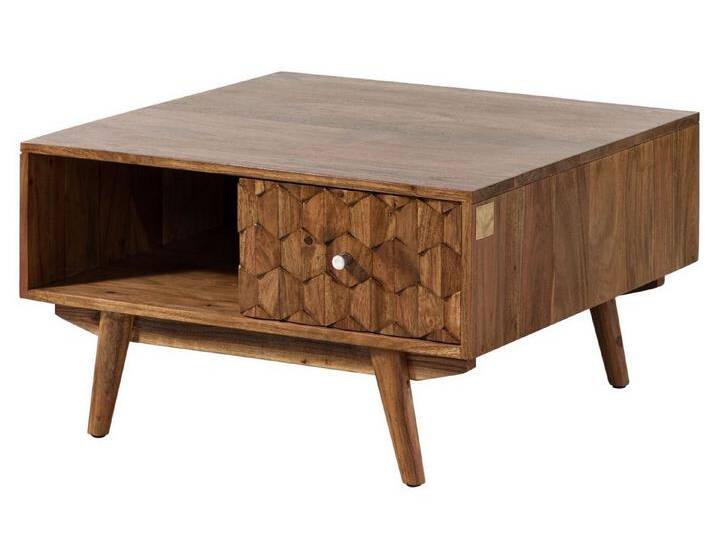 Massivmoebel24 Couchtisch MOSAYK (Couchtisch Akazie 70x70x40 Akazie natur lackiert MOSAYK #117), beige von MASSIVMOEBEL24