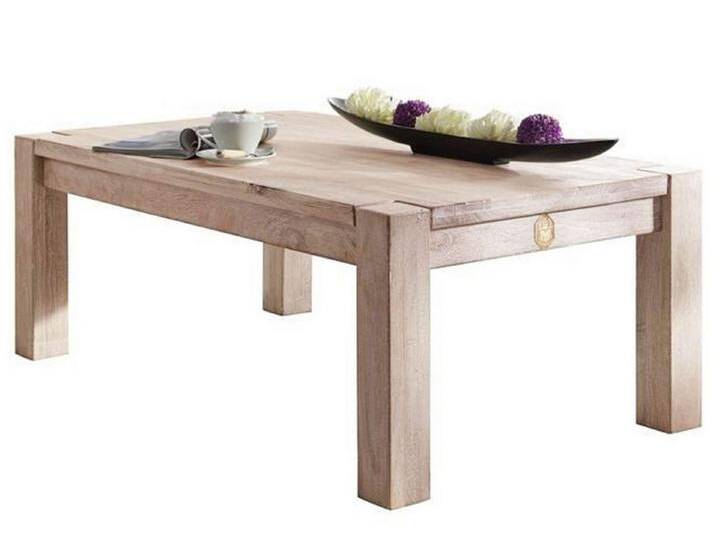 Massivmoebel24 Couchtisch NATUREWHITE (Couchtisch Akazie 120x70x45 whitestone getüncht NATUREWHITE #09), beige von MASSIVMOEBEL24