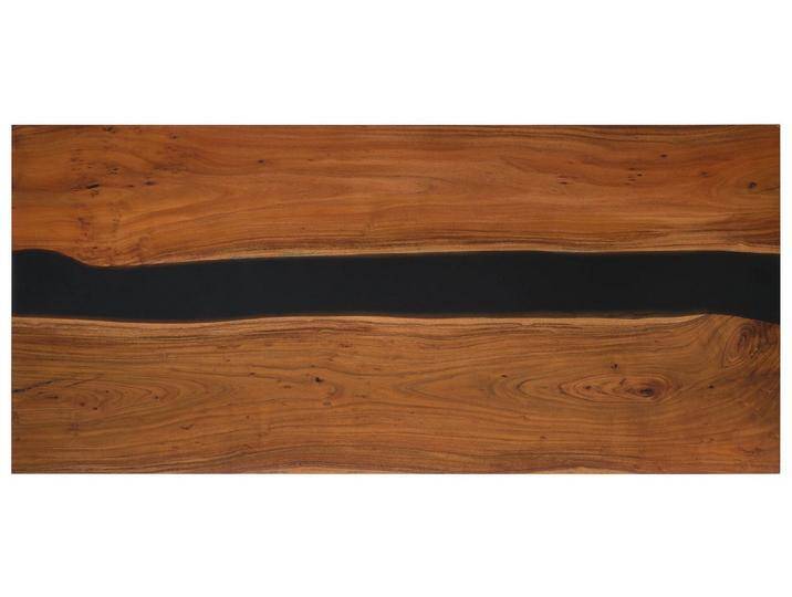 Massivmoebel24 Esstisch EPOXY (Akazie mit Epoxidharz schwarz 220x100 natur lackiert / gerade Kante), beige von MASSIVMOEBEL24