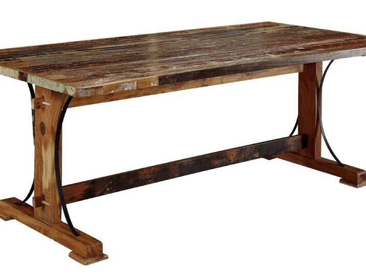 Massivmoebel24 Esstisch NATURE OF SPIRIT (Massivholz, Massivholztisch), Esstisch Altholz 160x90x76 mehrfarbig lackiert NATURE OF SPIRIT #10, bunt von MASSIVMOEBEL24