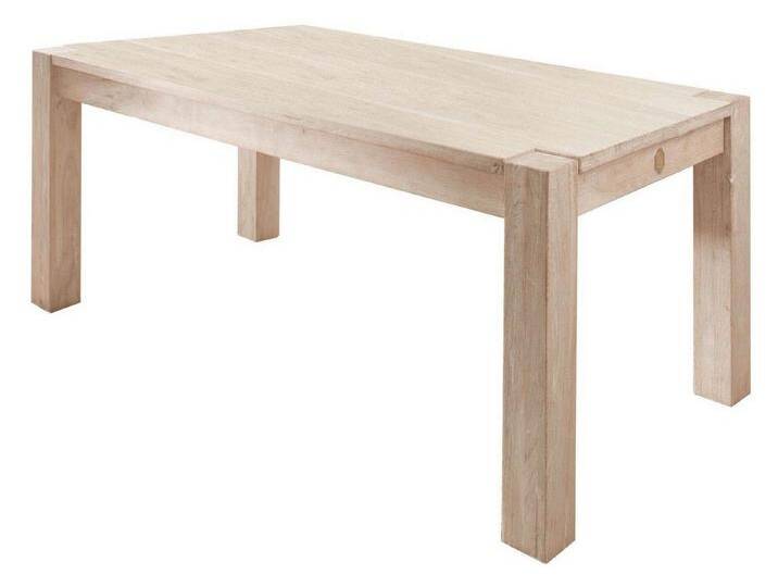 Massivmoebel24 Esstisch NATUREWHITE (Esstisch Akazie 90x90x76 whitestone getüncht NATUREWHITE #101), beige von MASSIVMOEBEL24