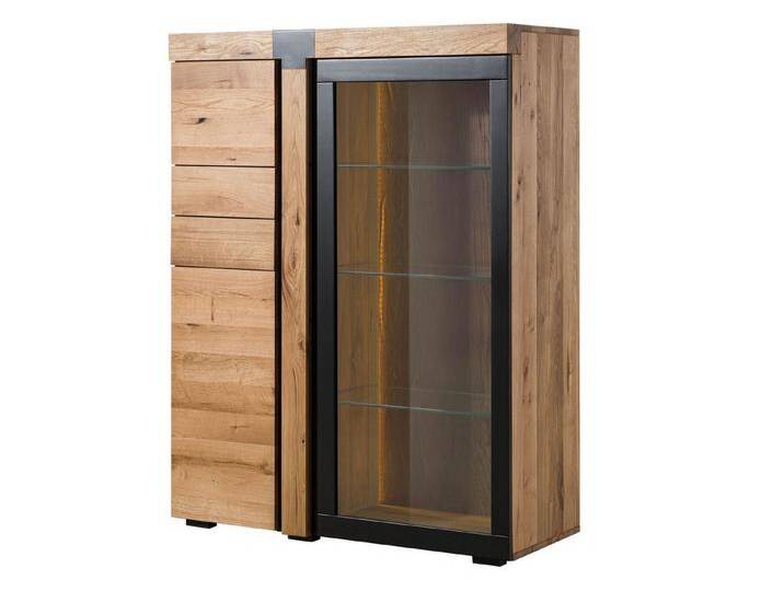 Massivmoebel24 Highboard (Eiche 110x45x144 natur geölt ROTTERDAM #100), Eiche 110x45x144 natur geölt ROTTERDAM #100, beige von MASSIVMOEBEL24